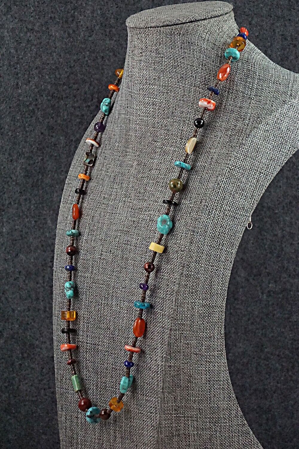 Multi Stone and Sterling Silver Necklace - Helen Tsosie