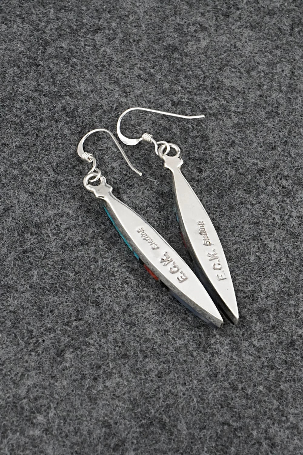 Multi-Stone Inlay & Sterling Silver Earrings - Cleo Kallestewa