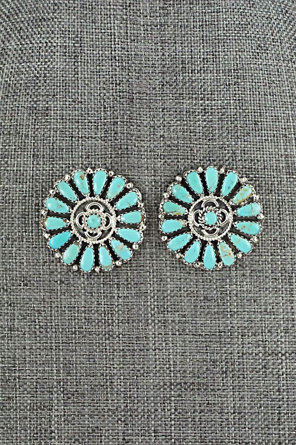 Turquoise and Sterling Silver Earrings - Zeita Begay