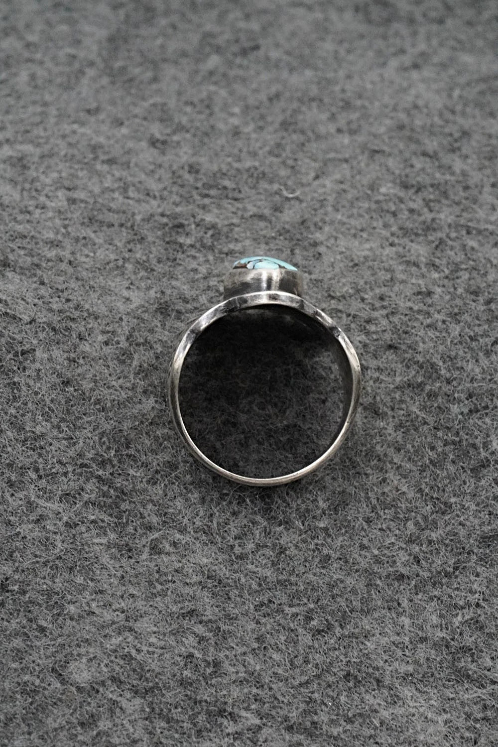 Turquoise and Sterling Silver Ring - Raymond Coriz - Size 8.5