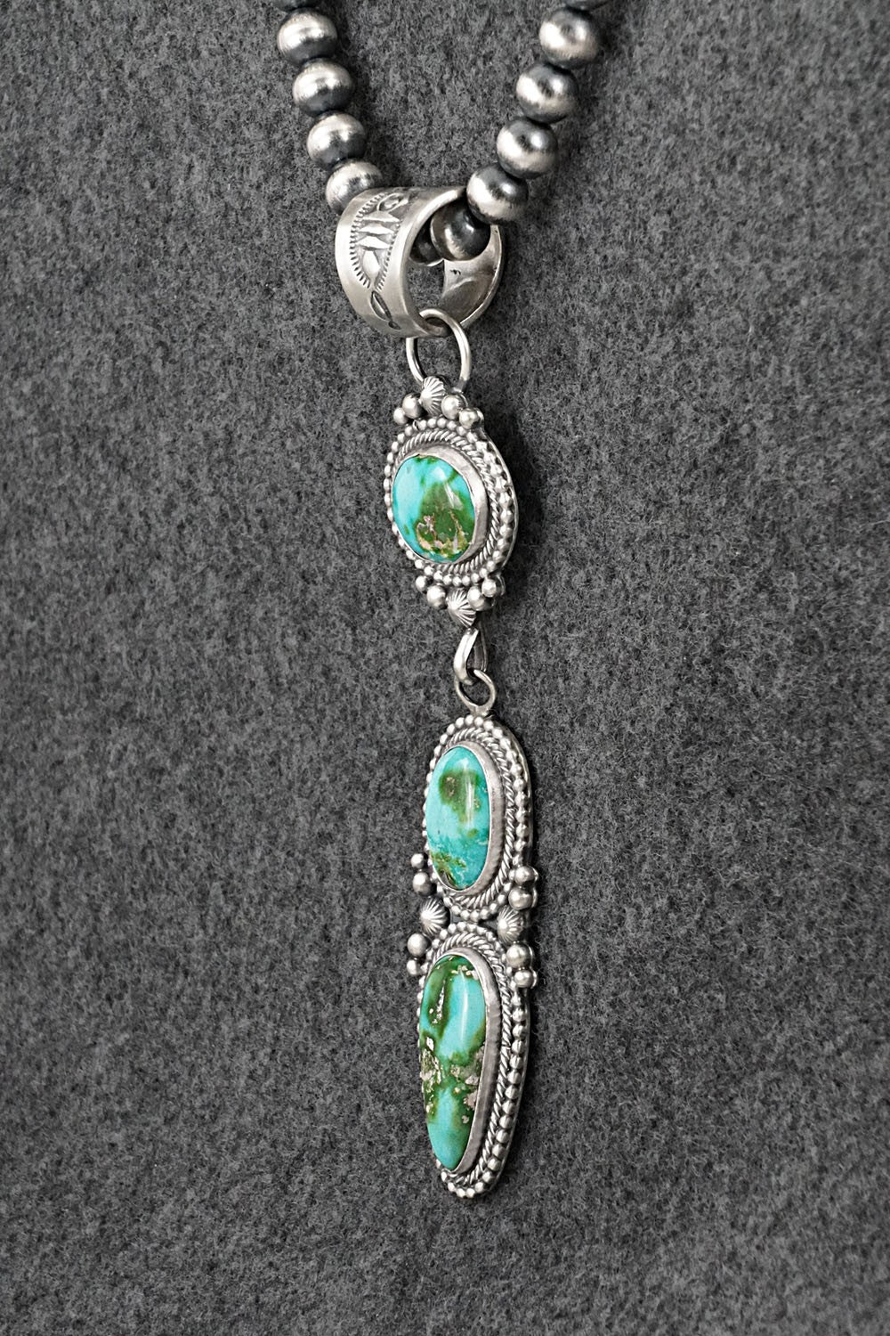 Turquoise & Sterling Silver Necklace - Tom Lewis