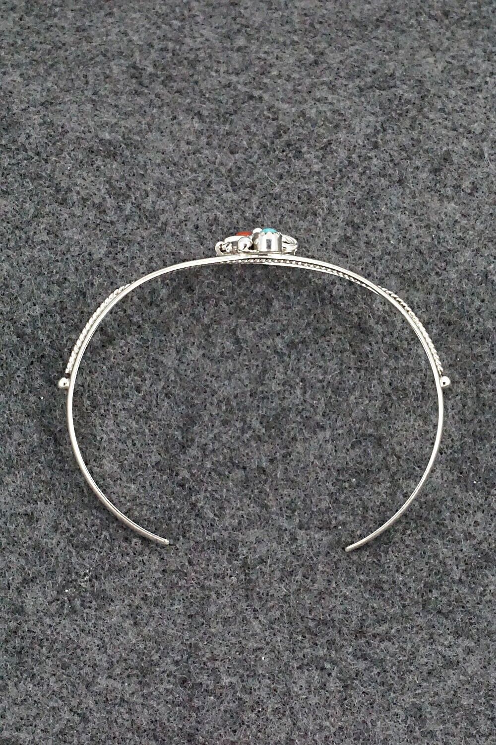 Turquoise, Coral & Sterling Silver Bracelet - William Begay