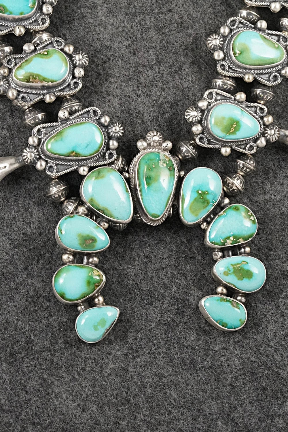 Turquoise & Sterling Silver Squash Blossom Set - Kathleen Livingston