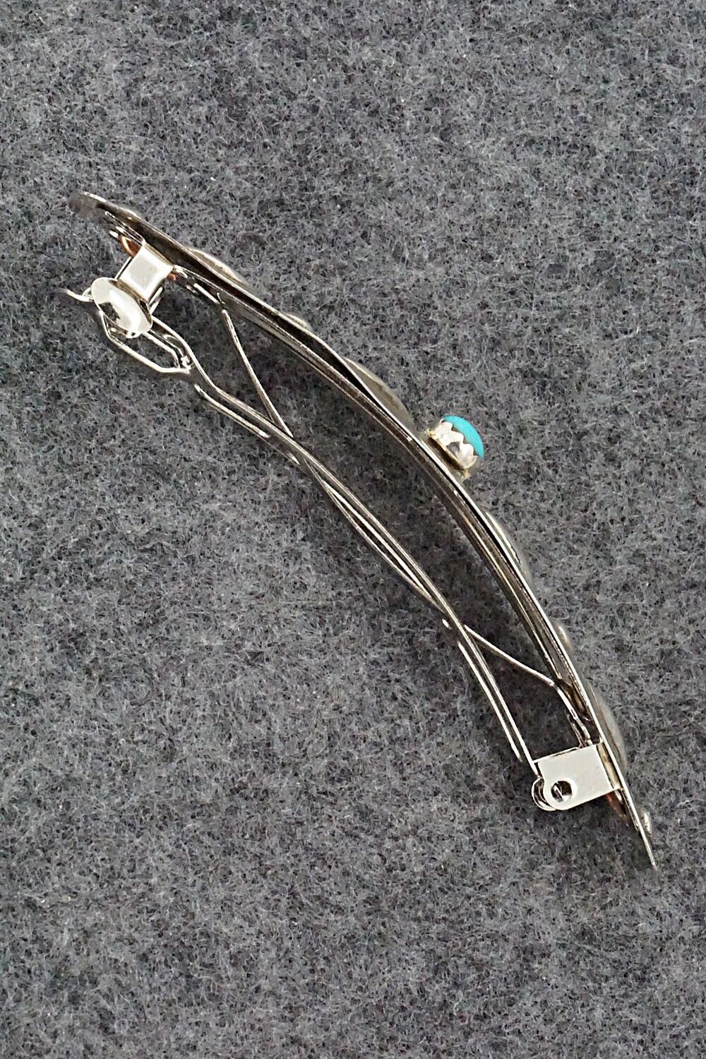 Turquoise & Sterling Silver Hair Barrette - Jennie Blackgoat