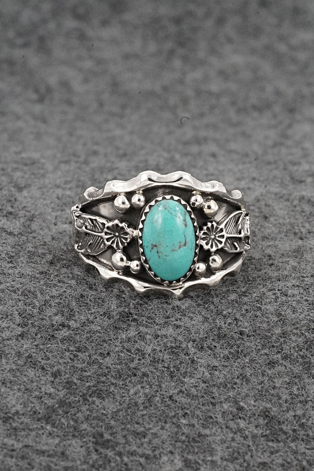 Turquoise & Sterling Silver Ring - Genevieve Francisco - Size 12
