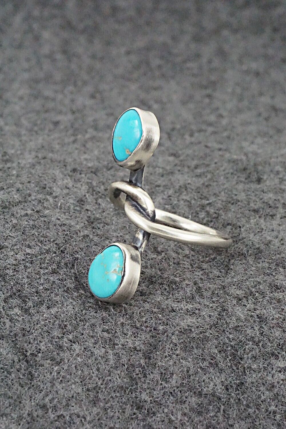 Turquoise and Sterling Silver Ring - Raymond Coriz - Size 6.5