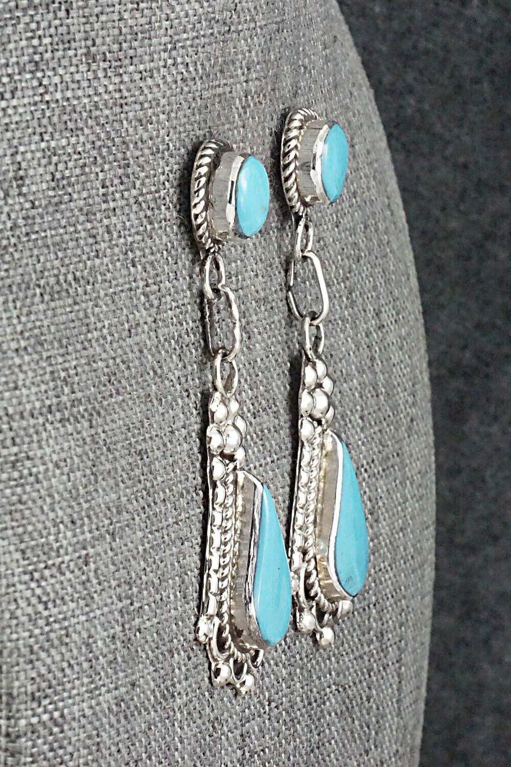 Turquoise & Sterling Silver Earrings - Juanita Yatsatie