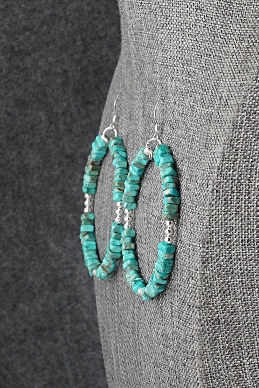 Turquoise & Sterling Silver Earrings - Doreen Jake