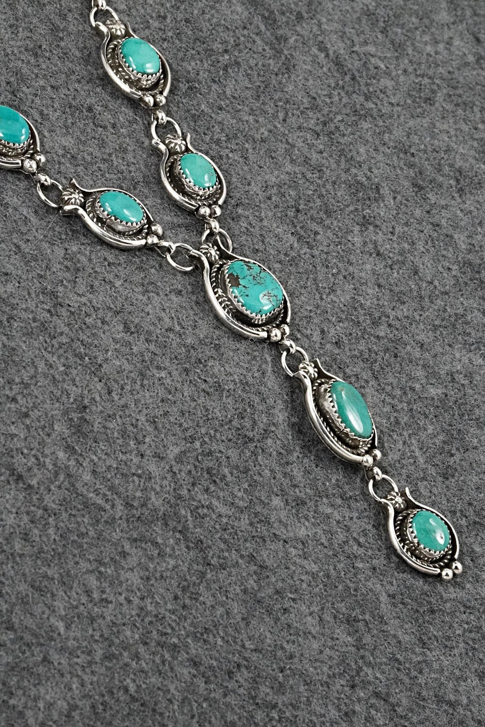 Turquoise & Sterling Silver Necklace and Earrings Set - Phil Nez