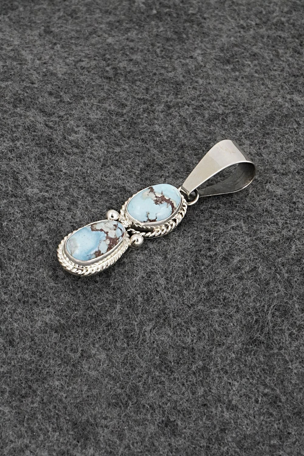 Turquoise & Sterling Silver Pendant - Eugene Gruber