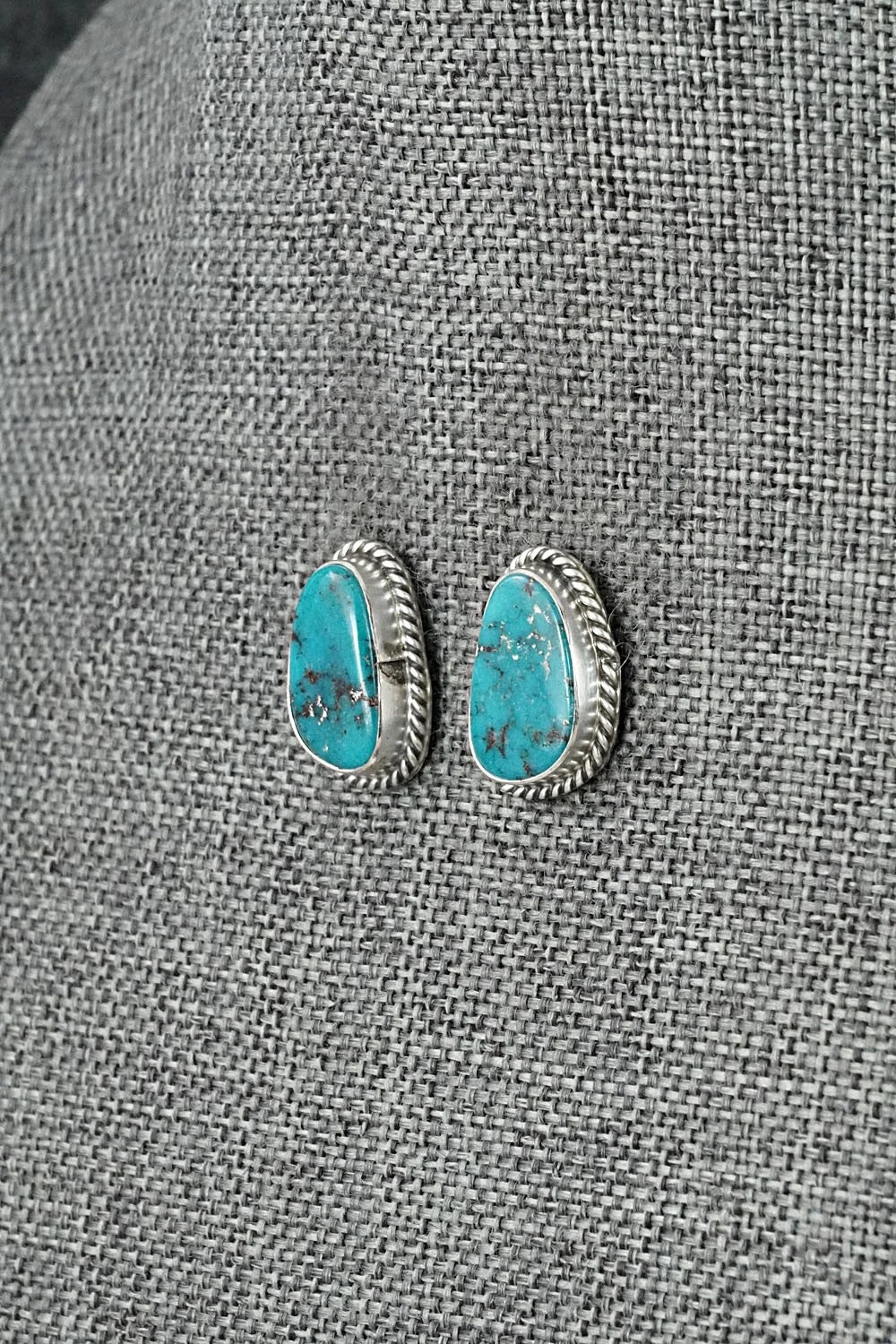 Turquoise & Sterling Silver Earrings - Eugene Gruber