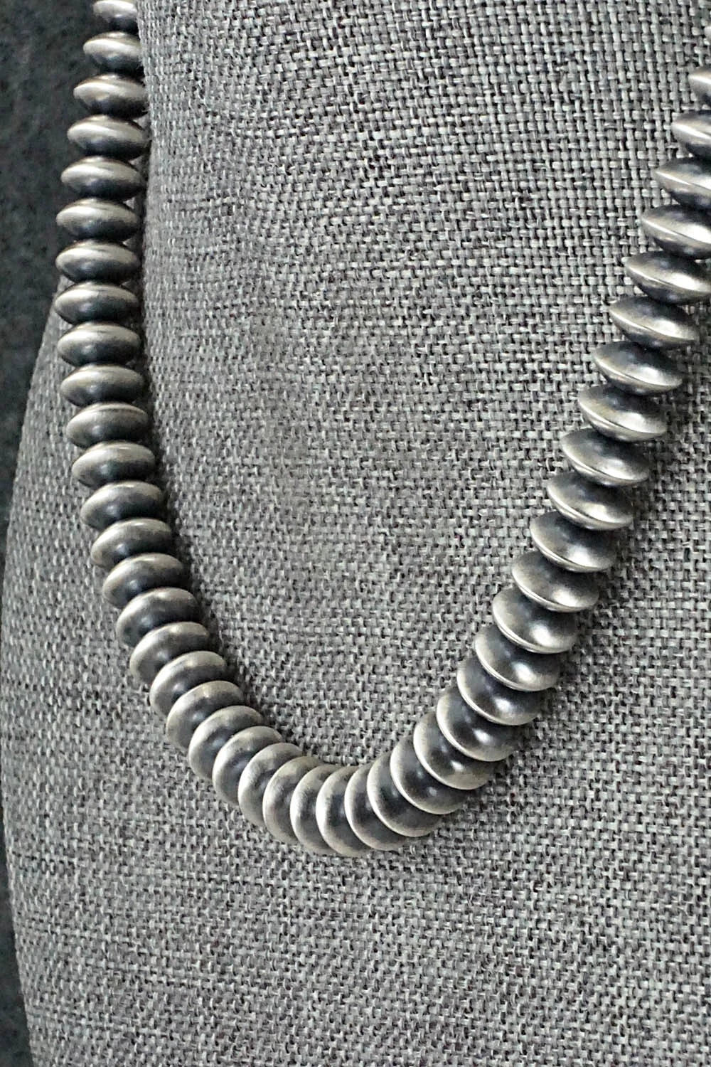Sterling Silver Navajo Pearl Necklace 16" - Dorinda Mariano