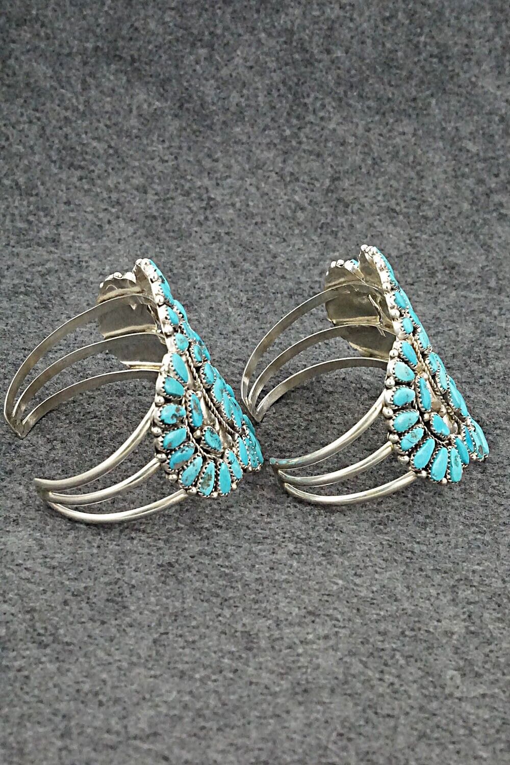 Turquoise & Sterling Silver Squash Blossom Set - Justina Wilson