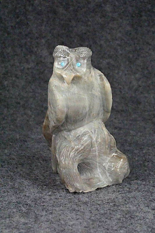 Owl Zuni Fetish Carving - Derrick Kaamasee