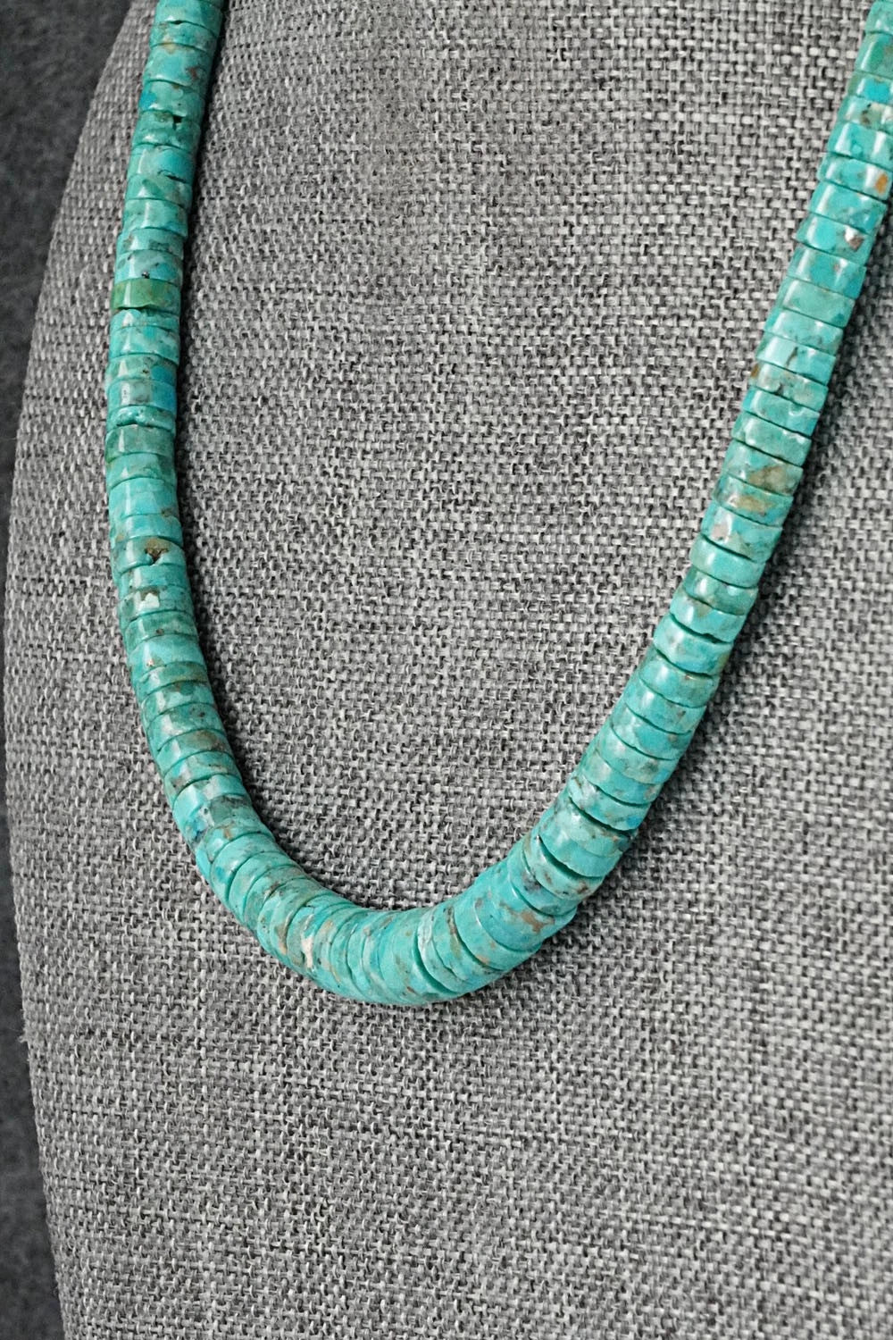 Turquoise & Sterling Silver Necklace 18" - Doreen Jake