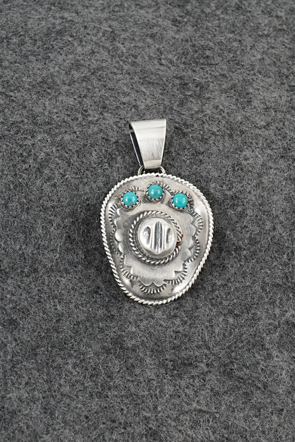 Turquoise & Sterling Silver Pendant - Bobby Platero