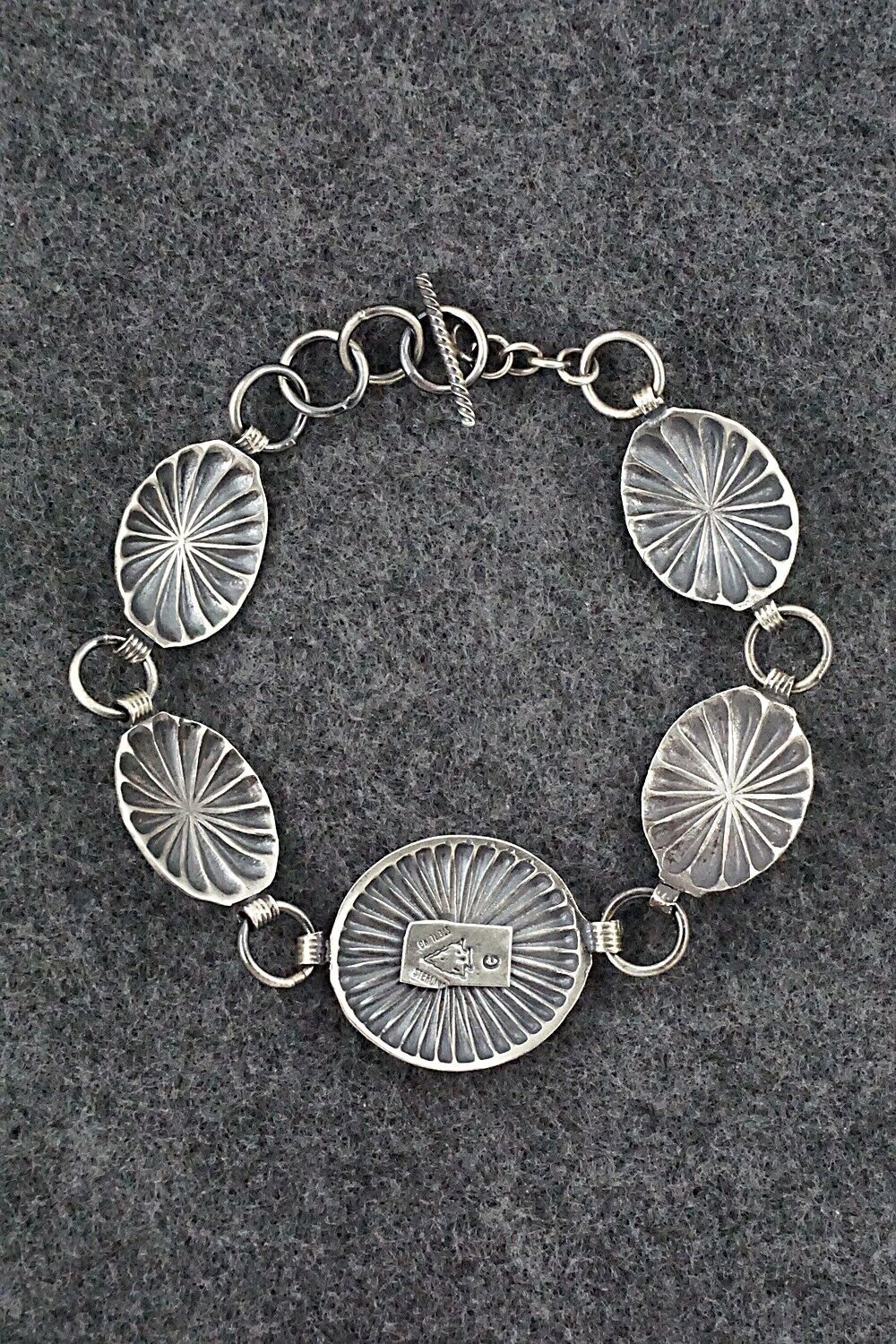 Coral and Sterling Silver Link Bracelet - Andrew Gordon