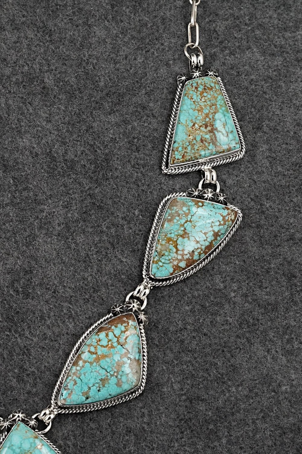 Turquoise & Sterling Silver Necklace and Earrings Set - Darrin Livingston