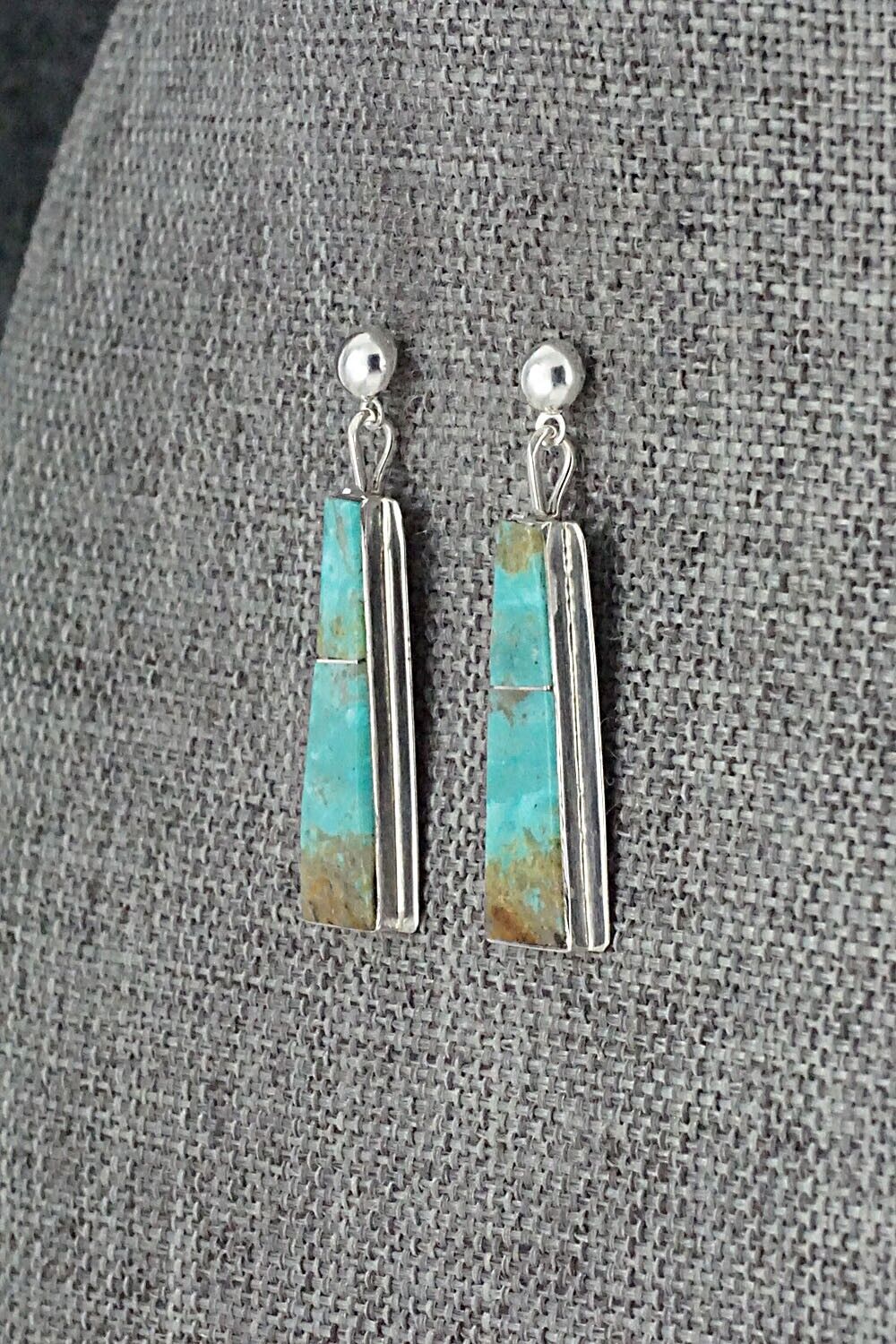 Turquoise & Sterling Silver Earrings - Brenda Pete