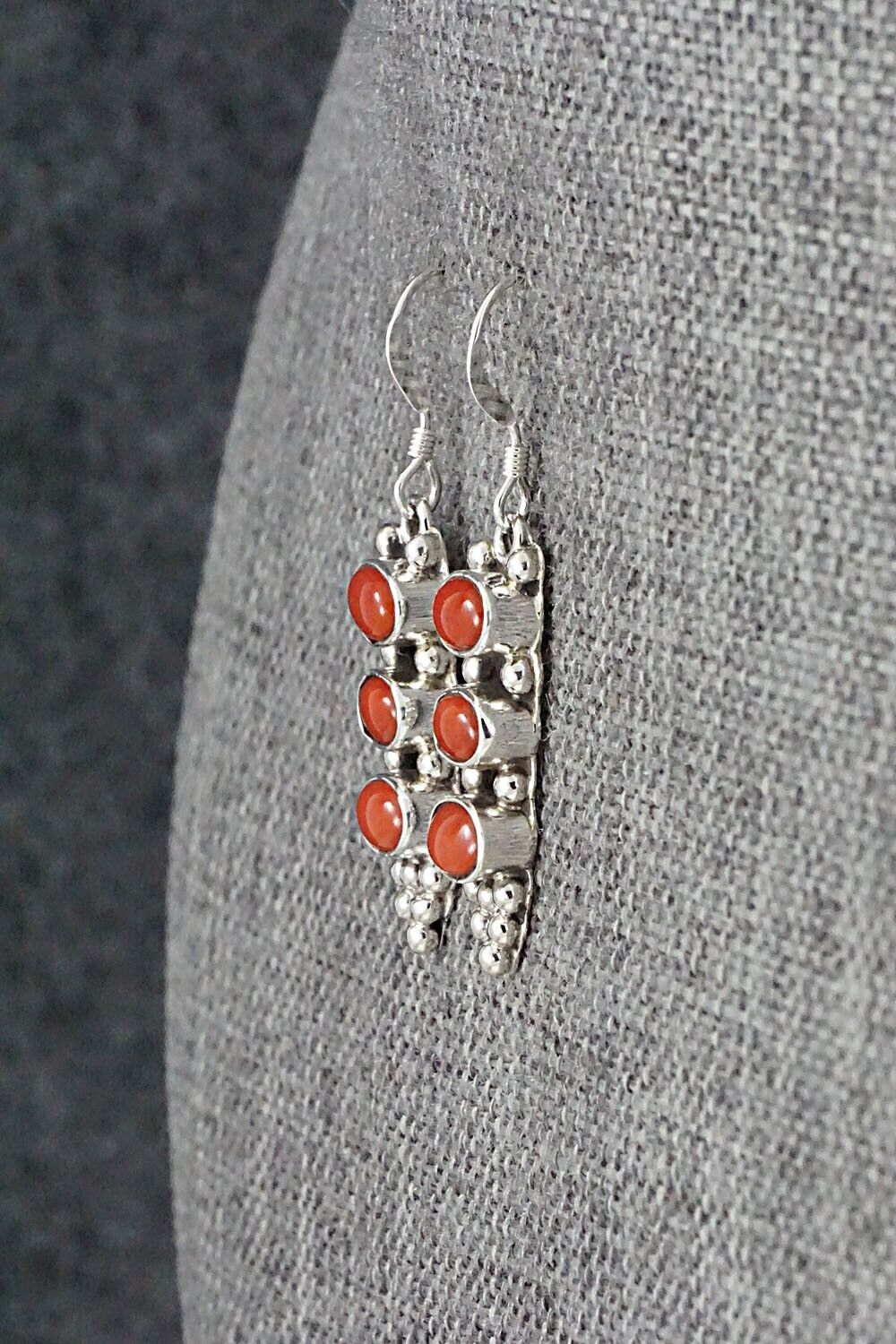 Coral & Sterling Silver Earrings - Verley Betone