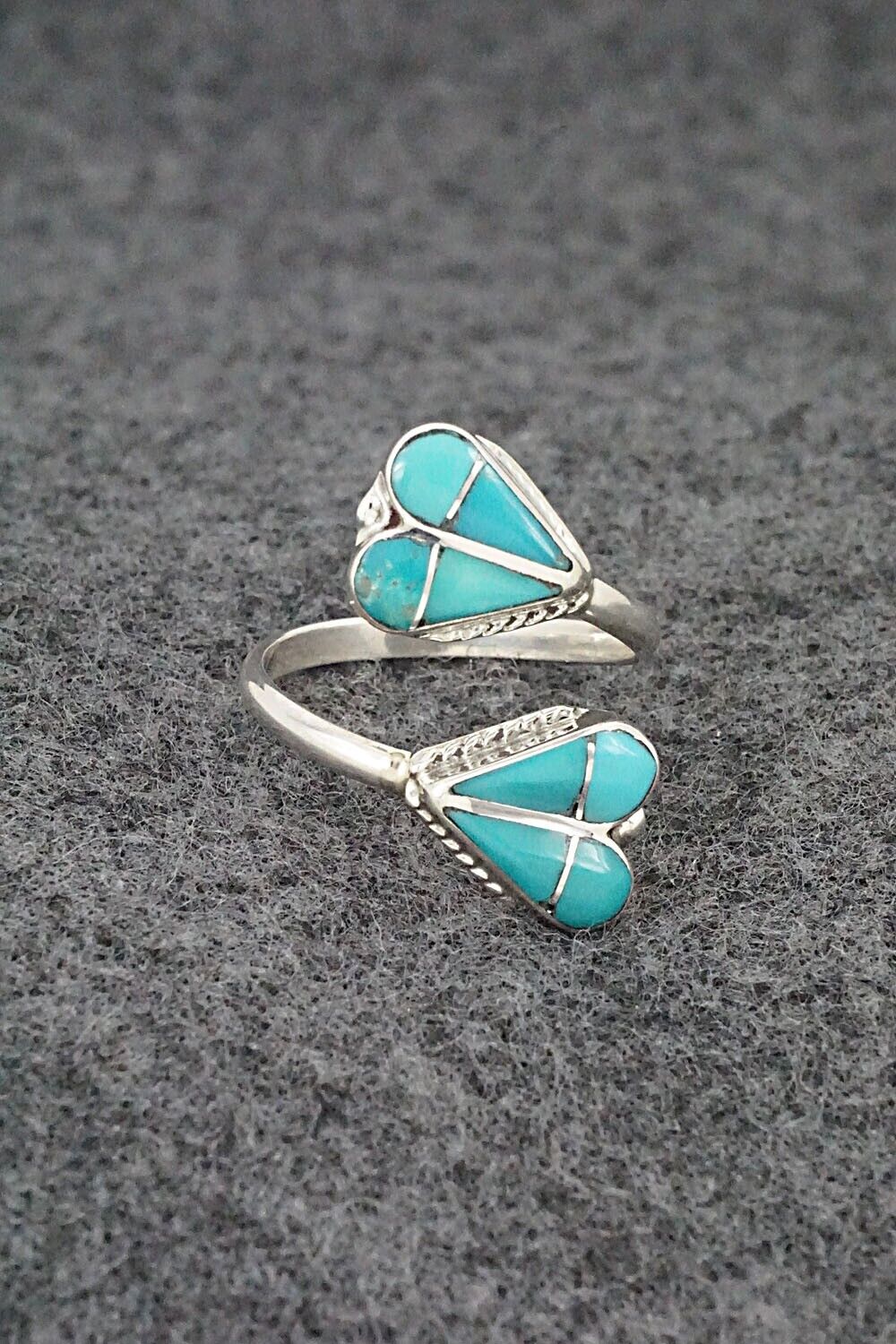 Turquoise & Sterling Silver Ring - Velda Nastacio - Size 7 Adj.