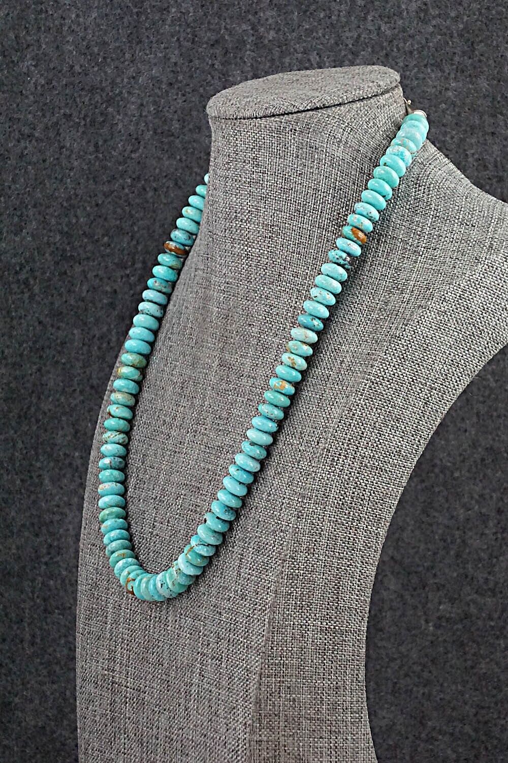Turquoise & Sterling Silver Necklace 19" - Doreen Jake