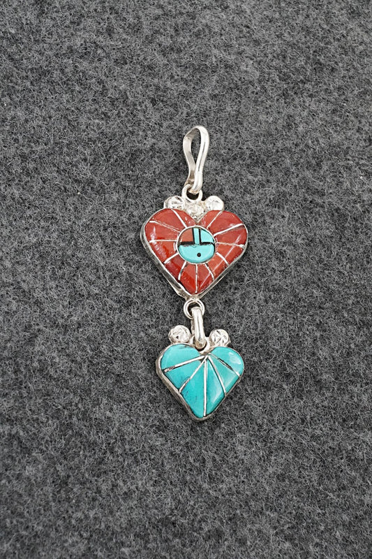 Multi-Stone & Sterling Silver Inlay Pendant - Ola Eriacho