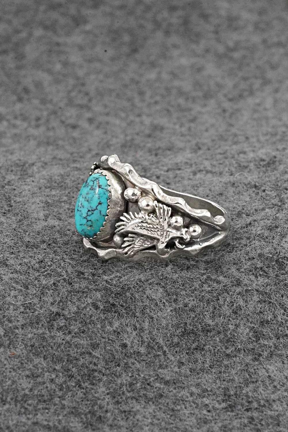 Turquoise & Sterling Silver Ring - Genevieve Francisco - Size 13