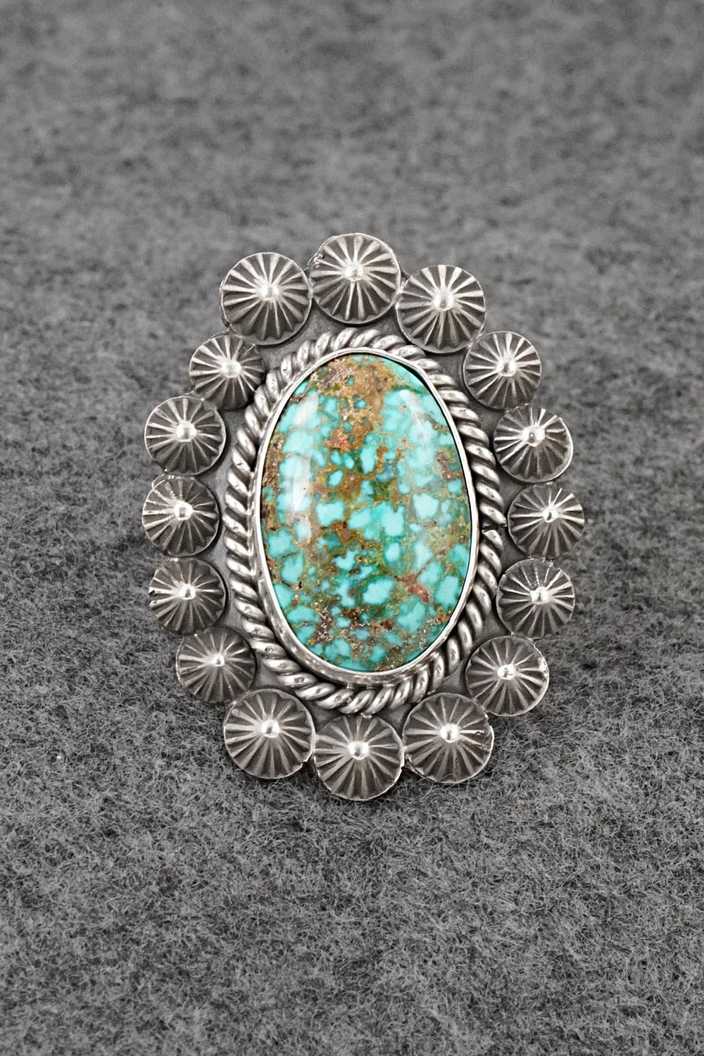 Turquoise & Sterling Silver Ring - Michael Calladitto - Size 7.5