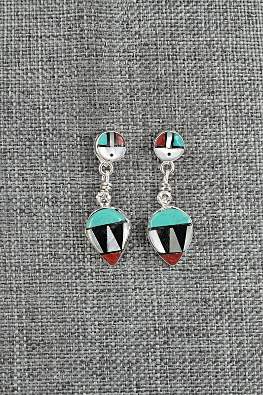 Multi Stone Inlay & Sterling Silver Earrings - Ola Eriacho