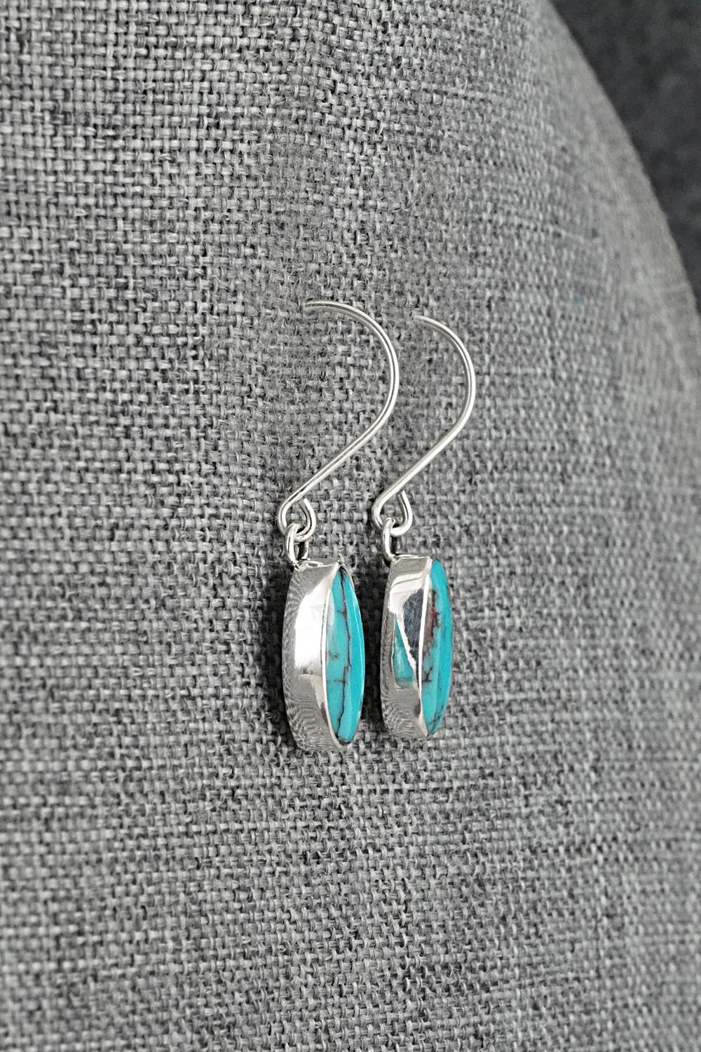 Turquoise & Sterling Silver Earrings - Eugene Gruber