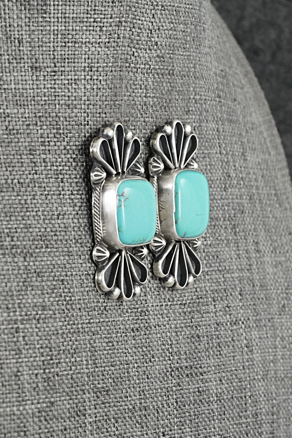 Turquoise & Sterling Silver Earrings - Bobby Johnson