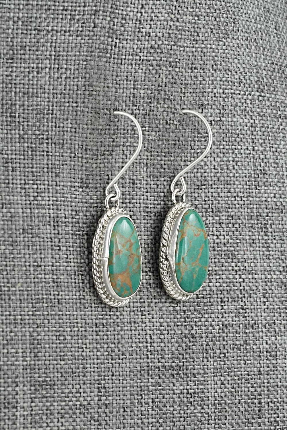 Turquoise & Sterling Silver Earrings - Eugene Gruber