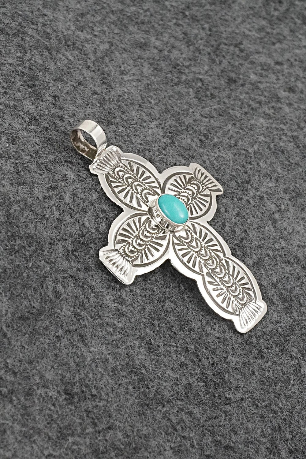 Turquoise & Sterling Silver Pendant - Arnold Blackgoat