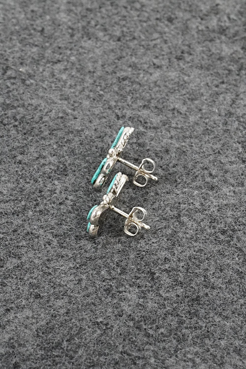 Turquoise and Sterling Silver Earrings - Gilbert Weebothee