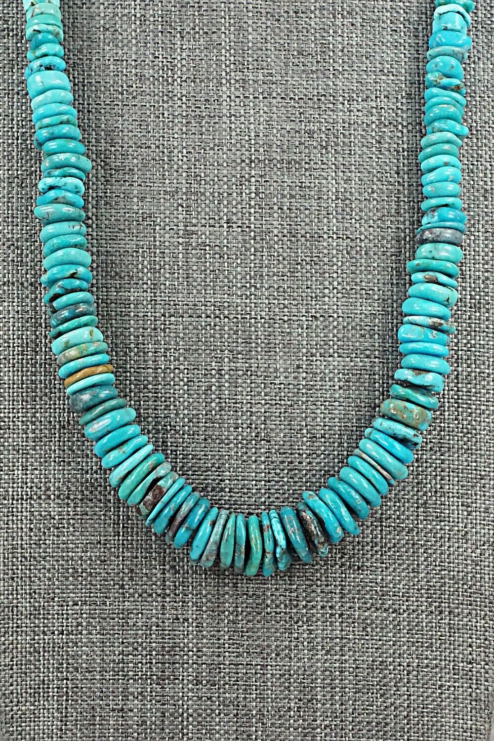 Turquoise & Sterling Silver Necklace 22" - Doreen Jake