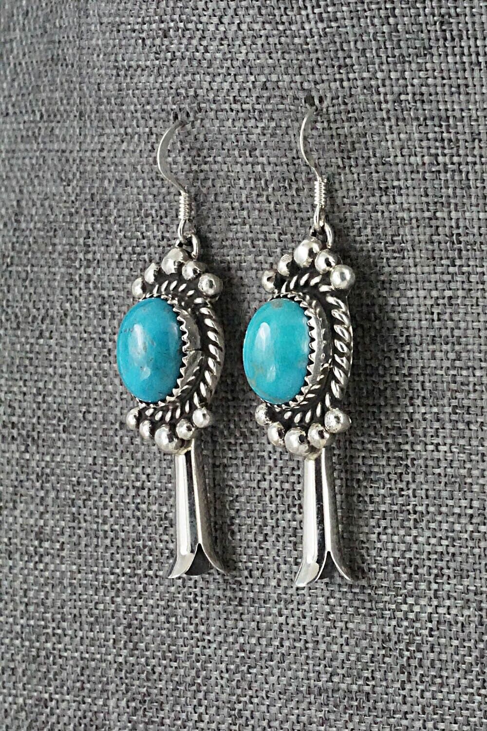 Turquoise & Sterling Silver Earrings - Vernon Johnson