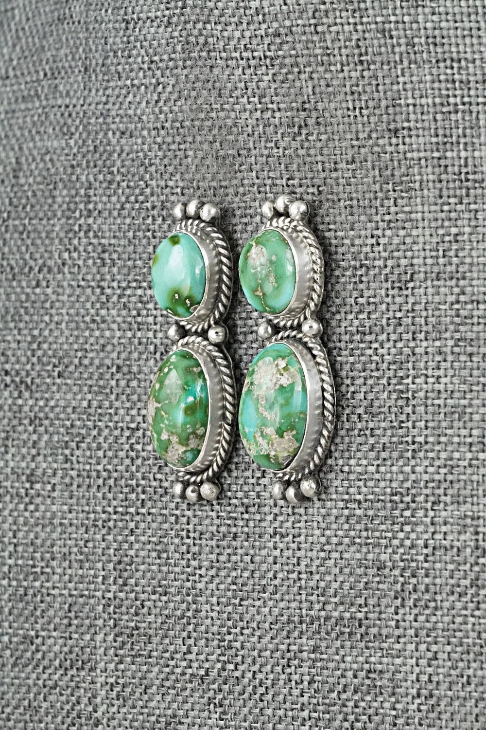 Turquoise & Sterling Silver Earrings - Rena Begay