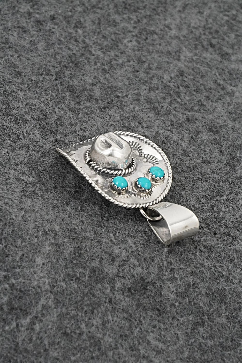 Turquoise & Sterling Silver Pendant - Bobby Platero