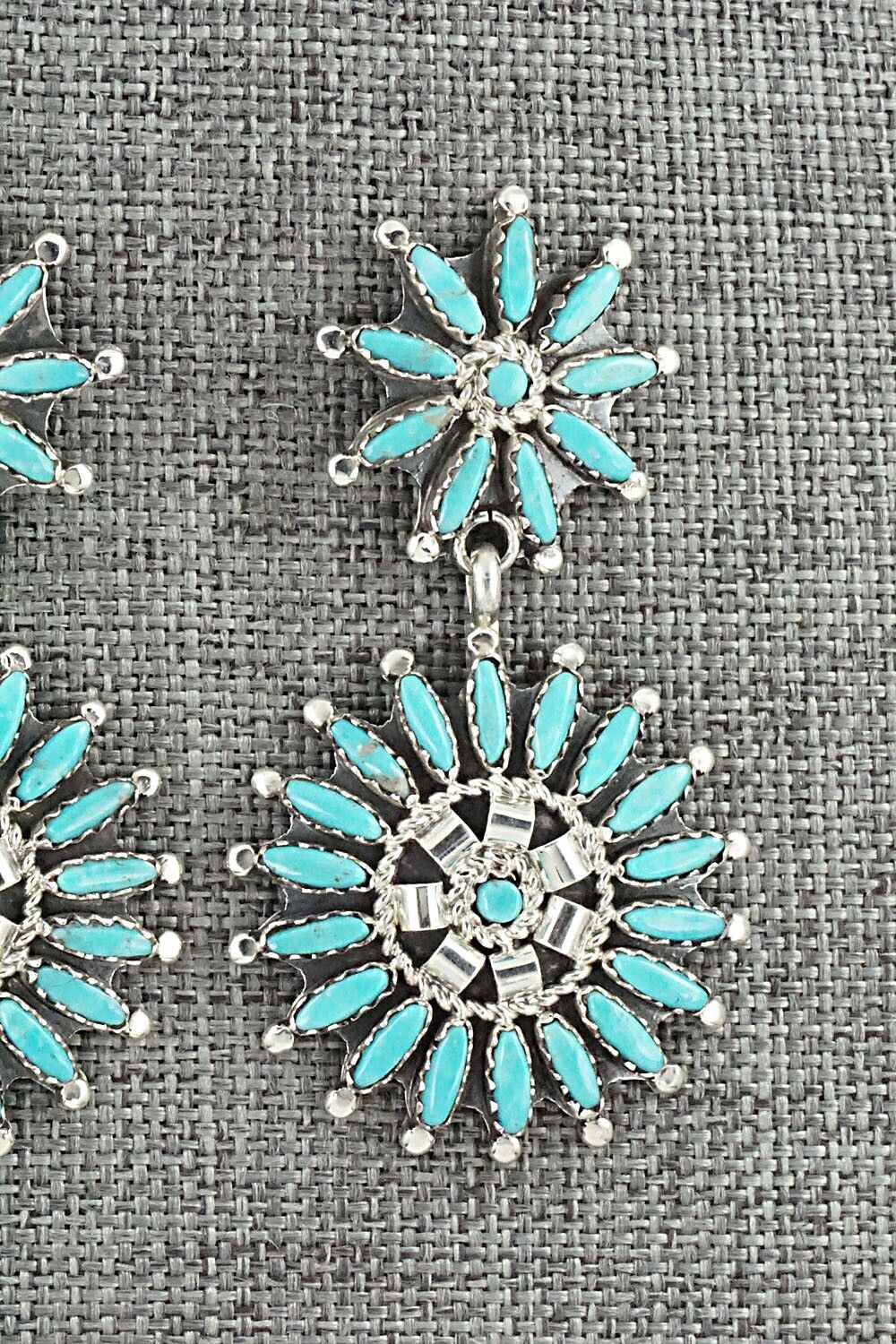 Turquoise & Sterling Silver Earrings - Nathaniel Nez