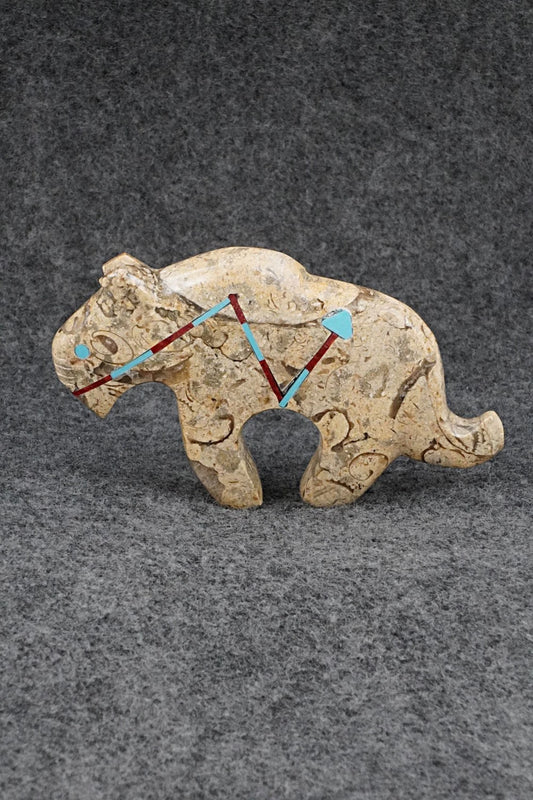Mountain Lion Zuni Fetish Carving - Kenric Laiwakete