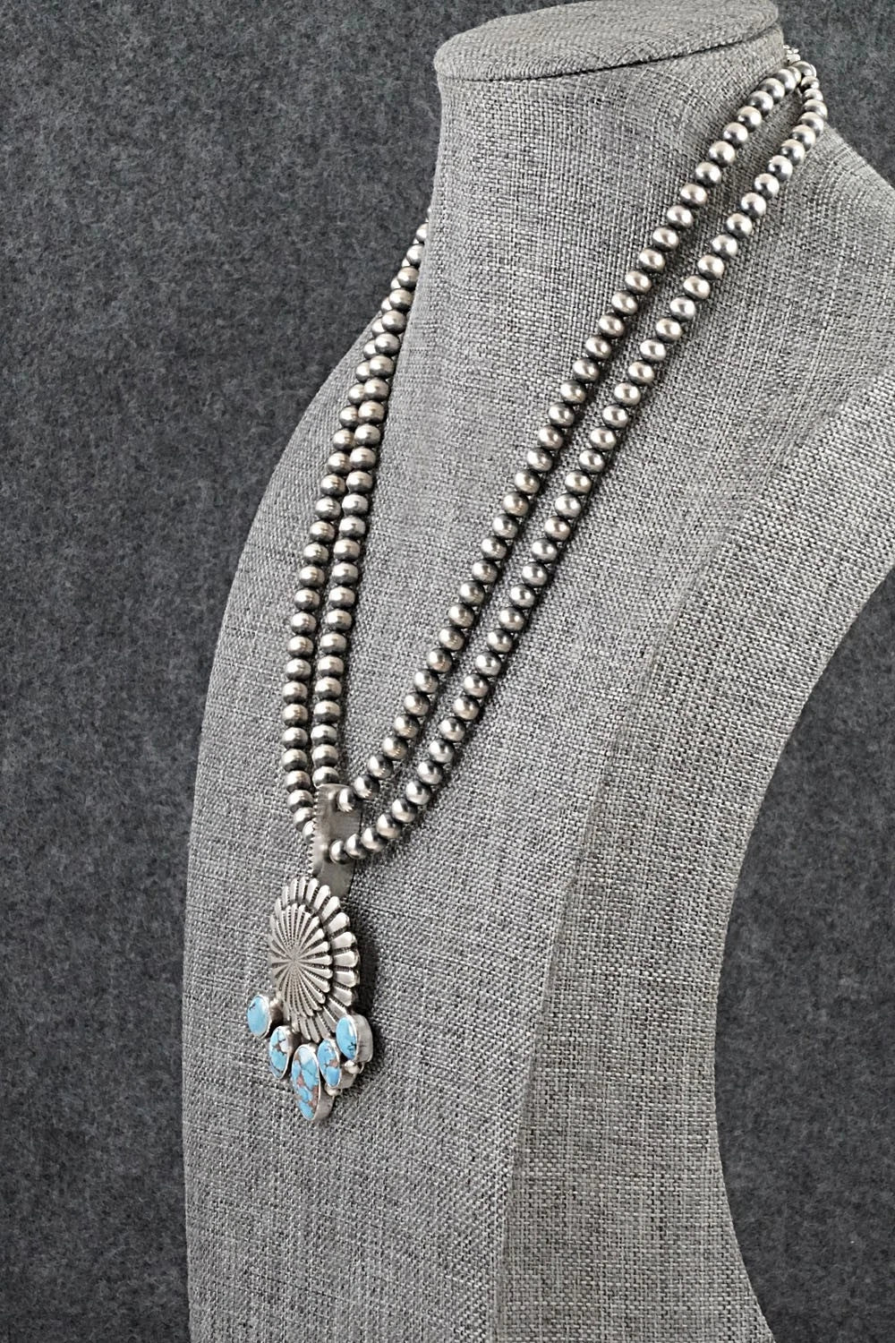 Turquoise & Sterling Silver Necklace - Tom Lewis
