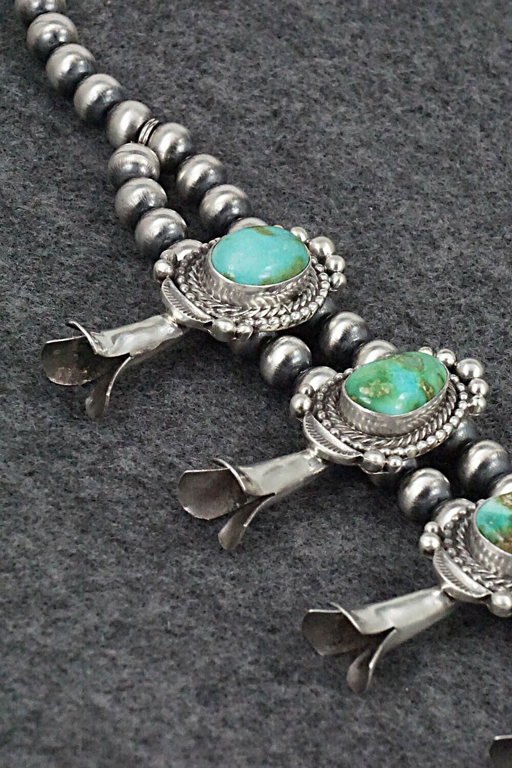 Turquoise & Sterling Silver Squash Blossom Set - Tom Lewis