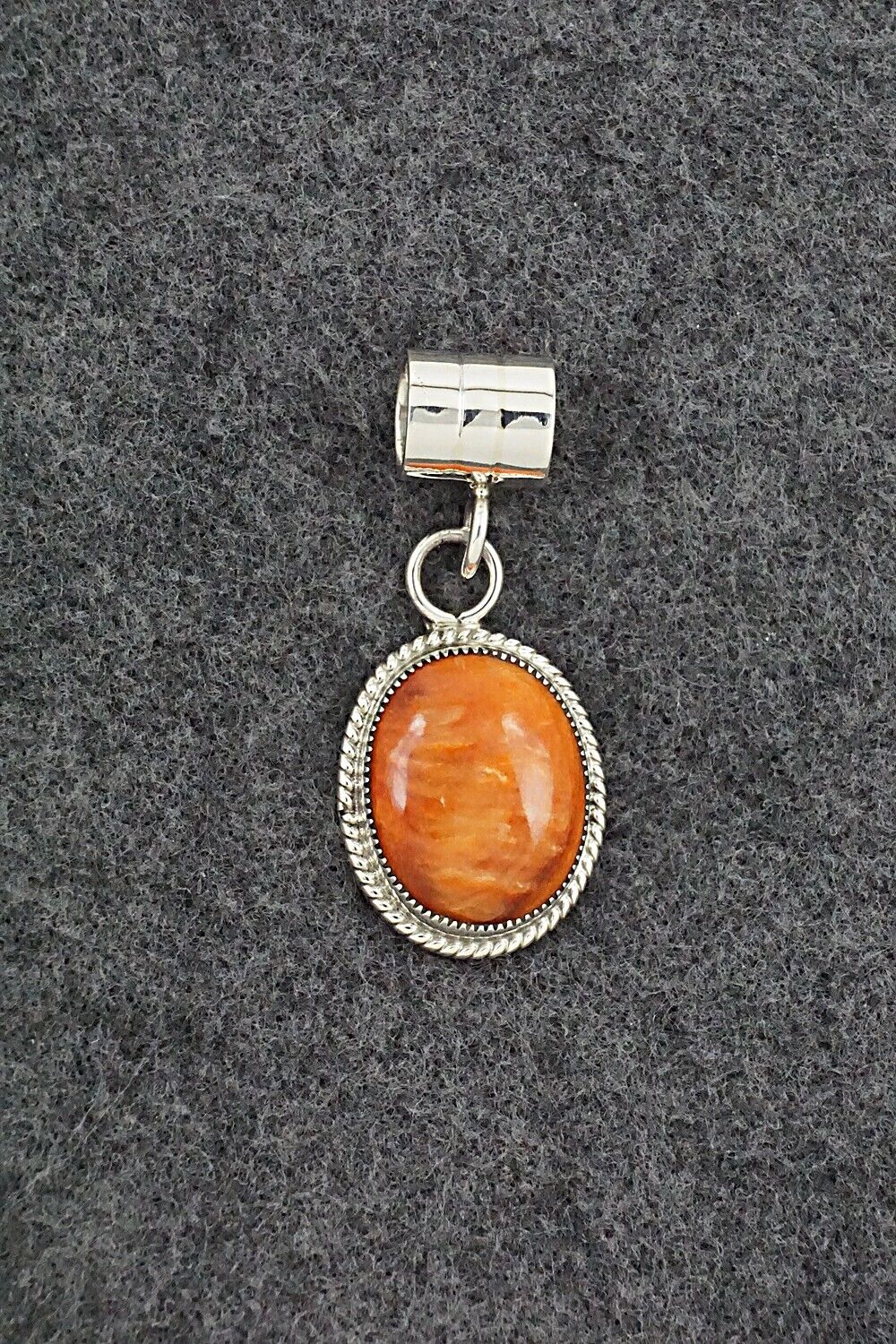 Spiny Oyster & Sterling Silver Pendant - Gregg Yazzie