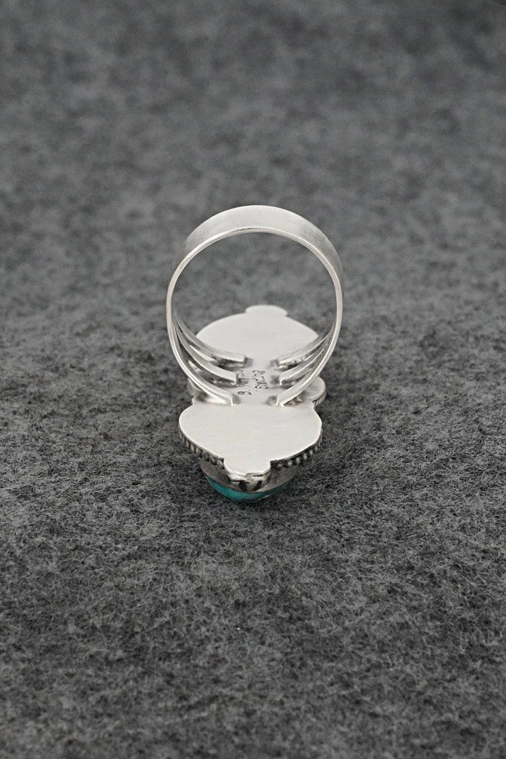 Turquoise & Sterling Silver Ring - Bobby Johnson - Size 7.5