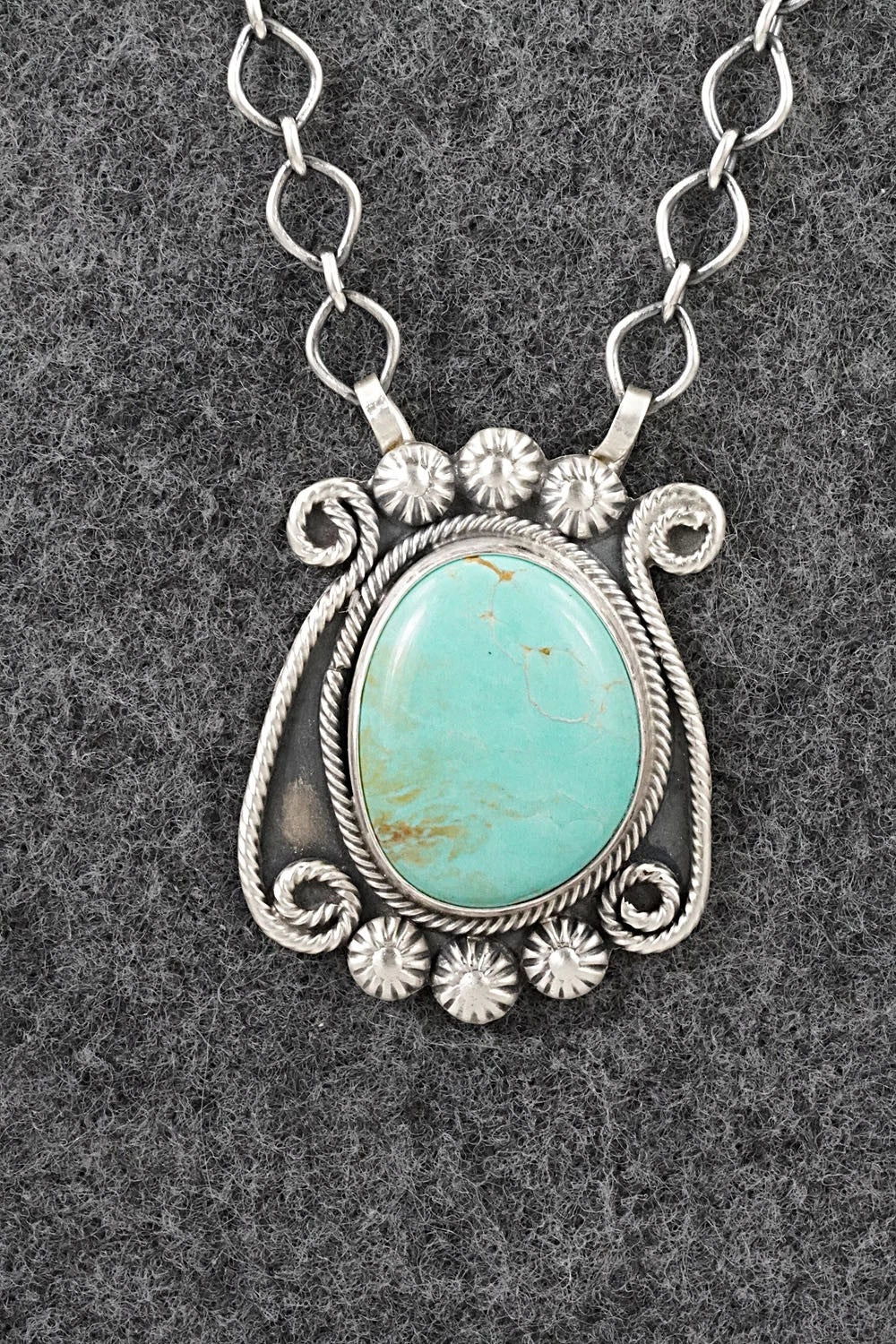 Turquoise & Sterling Silver Necklace - Cordell Platero