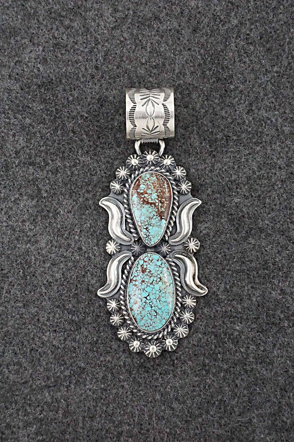 Turquoise & Sterling Silver Pendant - Raymond Delgarito