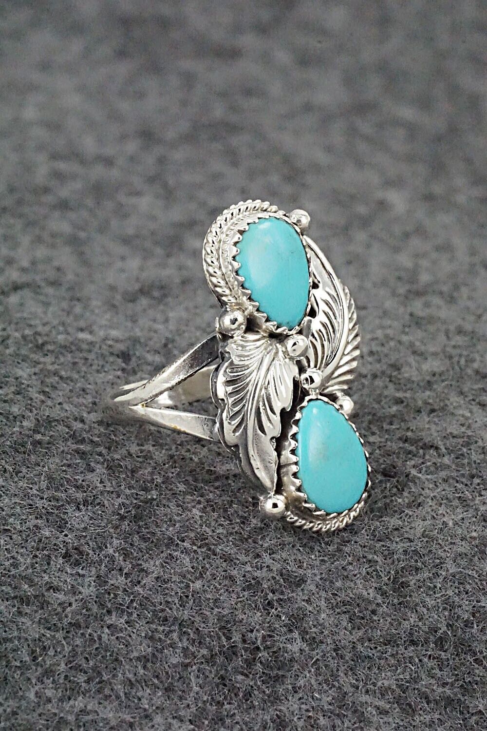 Turquoise & Sterling Silver Ring - Jerryson Henio - Size 6.5
