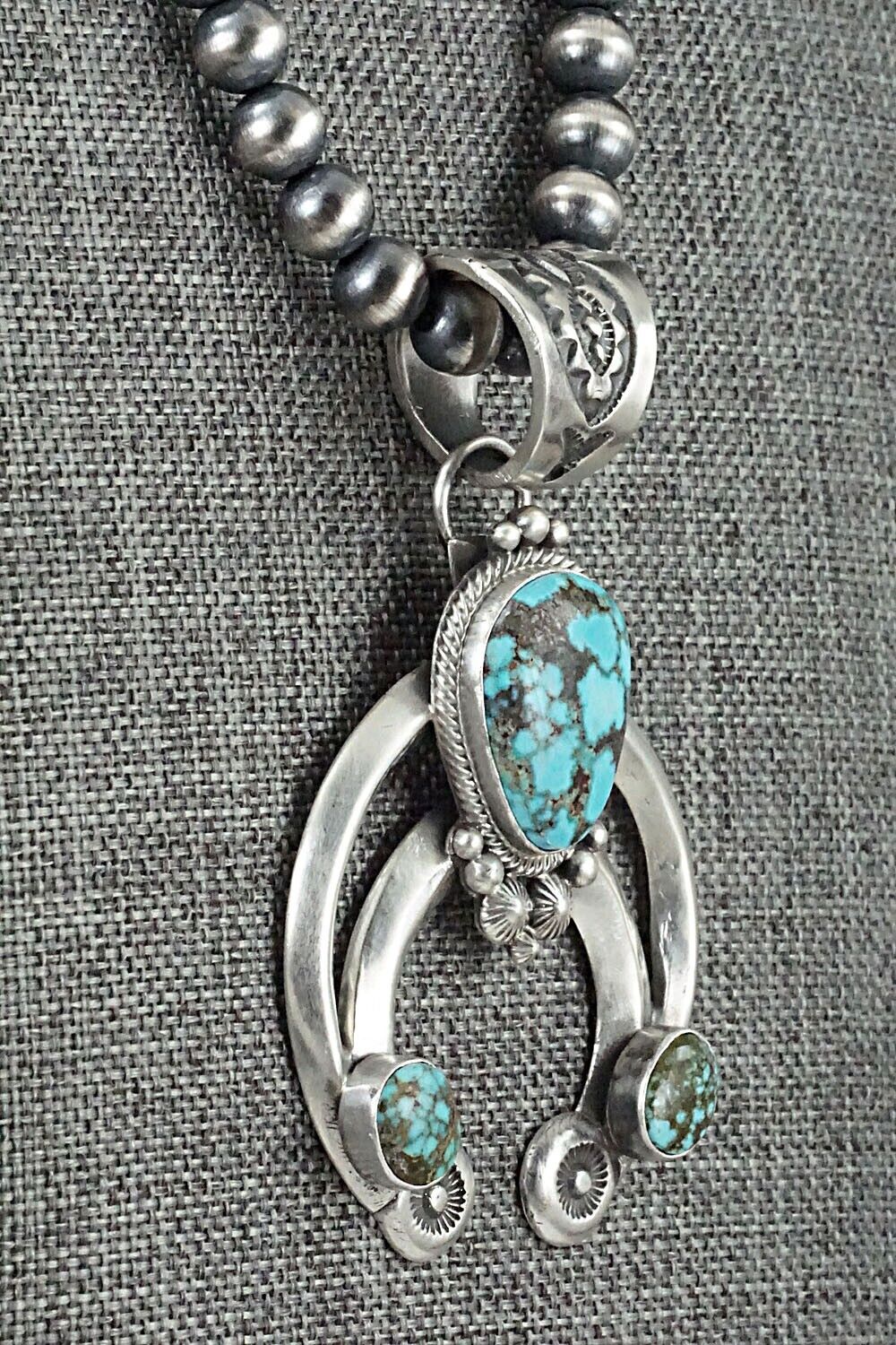 Turquoise & Sterling Silver Necklace - Tom Lewis