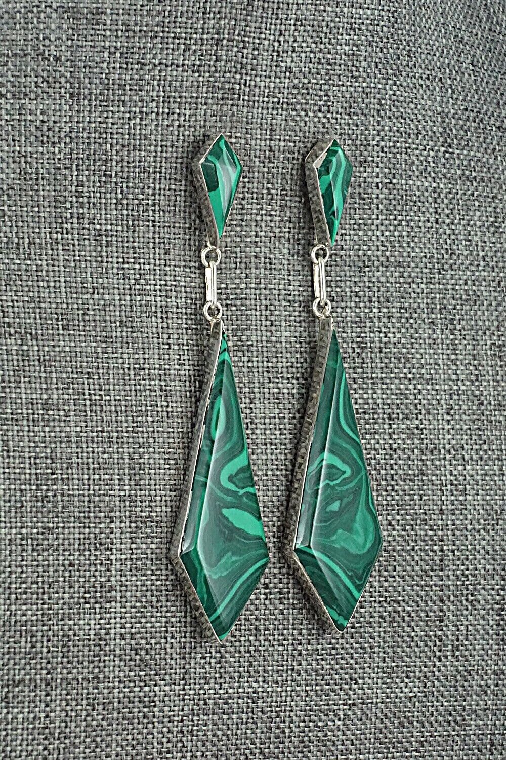 Malachite & Sterling Silver Earrings - Bryant Othole